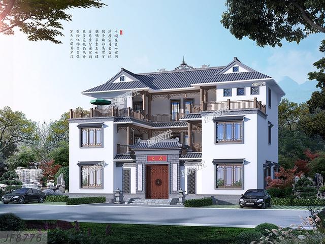 中式別墅設計圖，能住4代人，建一棟肯定碾壓全村房子