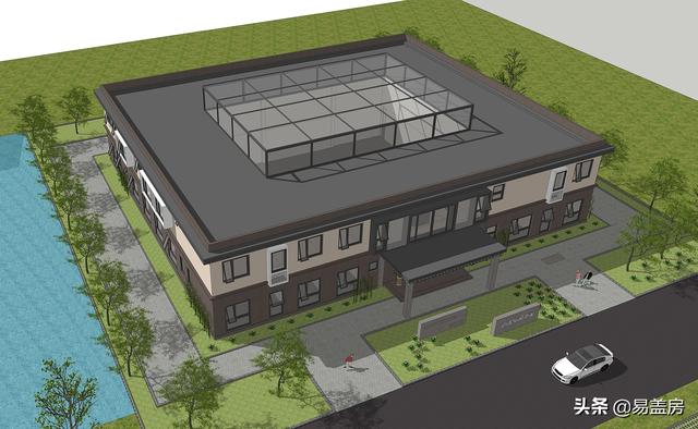 田園主題酒店設計圖紙，兩層蓋出5層的豐富功能