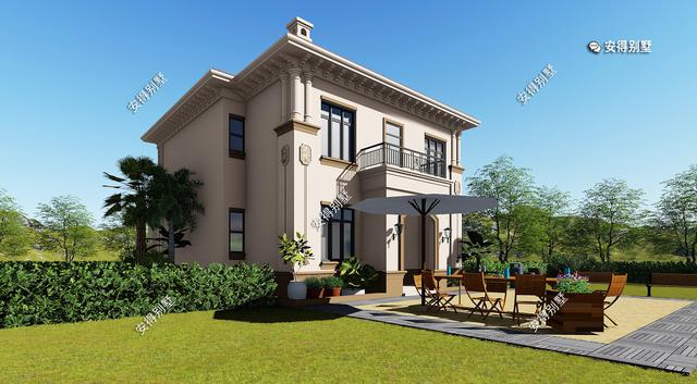 2層歐式小別墅設(shè)計(jì)圖，造價(jià)35萬，占地120㎡，建一棟在農(nóng)村超受歡迎