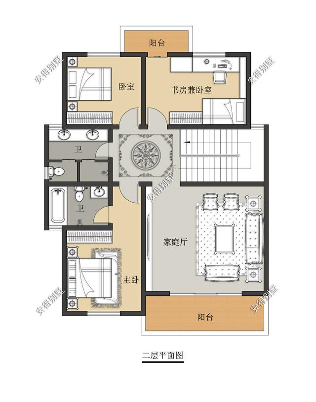 2層歐式小別墅設(shè)計(jì)圖，造價(jià)35萬，占地120㎡，建一棟在農(nóng)村超受歡迎
