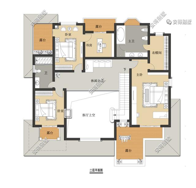 一棟氣派的2層歐式別墅設計圖，居住舒適外觀驚艷，眾人夸贊！