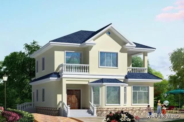 二層別墅設計圖，柴火房和車庫都有的歐式別墅，這才是農村該有的樣子