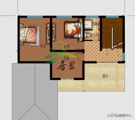 歐式別墅設計圖，浴室與衛生間隔斷，地面干燥整潔