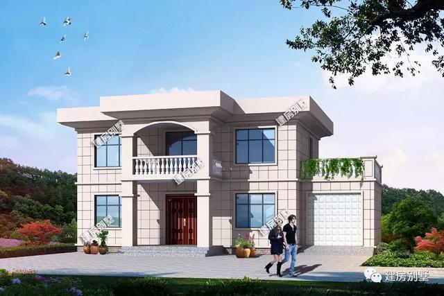 經(jīng)濟(jì)實(shí)用的兩層農(nóng)村別墅設(shè)計(jì)圖，第一棟帶車(chē)庫(kù)還是平屋頂設(shè)計(jì)