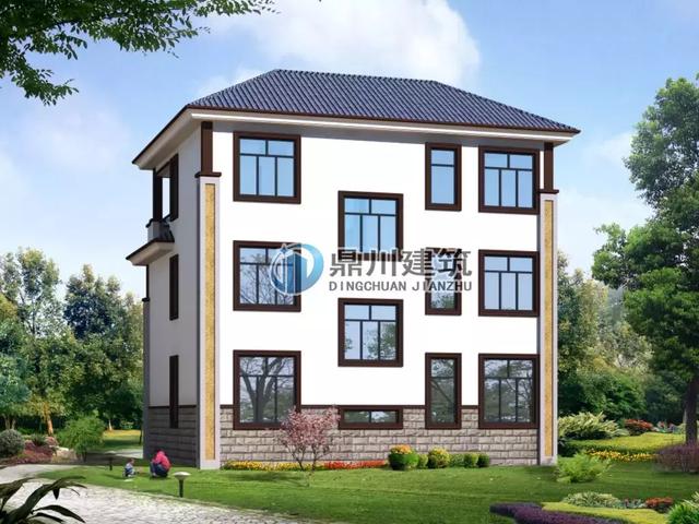 新中式三層別墅設計圖，占地128平方米，建一棟大家都會夸你有品位