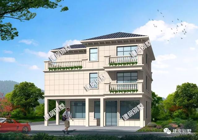 12×13.5米農(nóng)村別墅設計圖，簡約的外觀，照樣很大氣