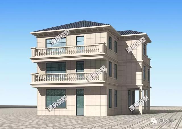 12×13.5米農(nóng)村別墅設計圖，簡約的外觀，照樣很大氣