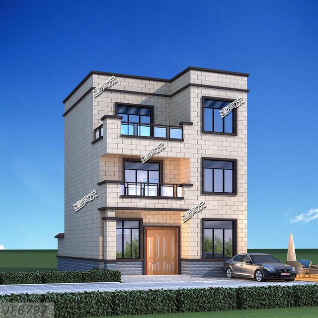 24萬建一棟平頂中式別墅設計圖紙，漂亮又實用，鄉親們都羨慕不已