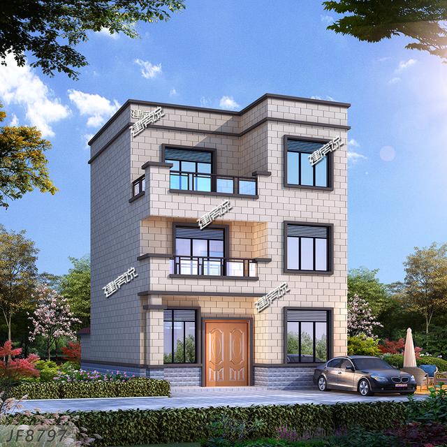 24萬建一棟平頂中式別墅設計圖紙，漂亮又實用，鄉親們都羨慕不已