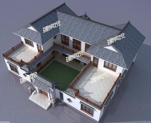 經典中是四合院設計圖，回鄉蓋四合院別墅給父母住，惹得全村人羨慕