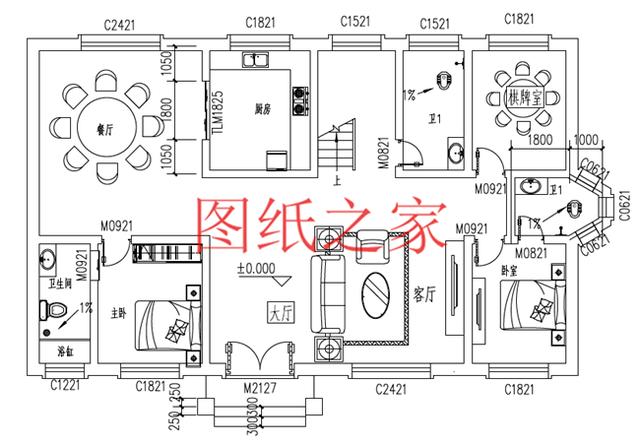 二層別墅設計設計圖推薦，主體造價30萬，全家人都能住下！