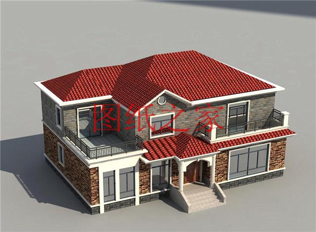 二層別墅設計設計圖推薦，主體造價30萬，全家人都能住下！