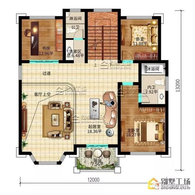 三層歐式別墅設計圖，12X13.2m，45萬造價“名利雙收”