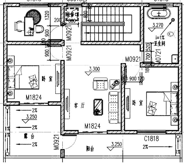 農(nóng)村二層自建別墅設(shè)計(jì)圖，12x12帶陽光花房
