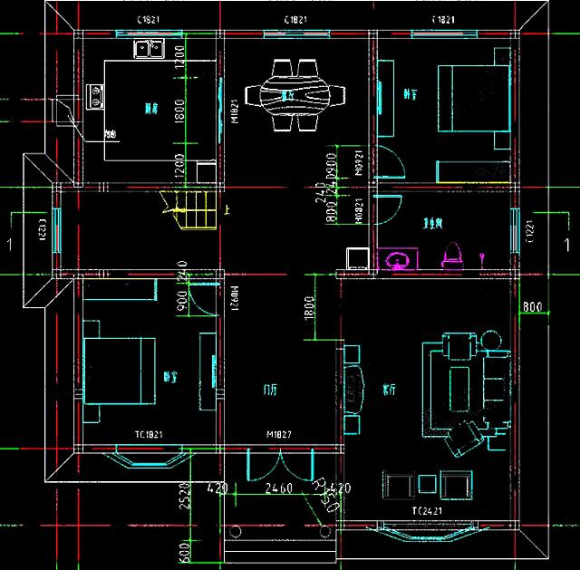 農村二層別墅設計圖（附鏡像款），帶飄窗，外觀顏色靚麗！