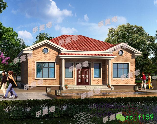 農村一層養老別墅設計圖，13x11米，戶型對稱，實用布局！