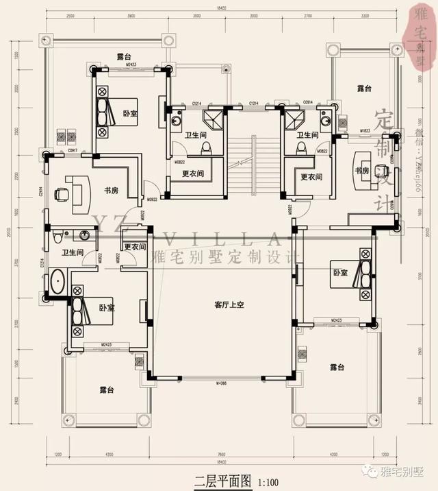 廣東三層歐式別墅設(shè)計(jì)圖，18x20米，挑空客廳，大露臺(tái)