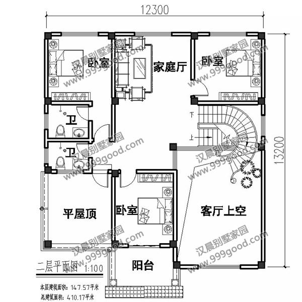 法式風格別墅設計圖，挑空客廳，拱形窗多露臺！