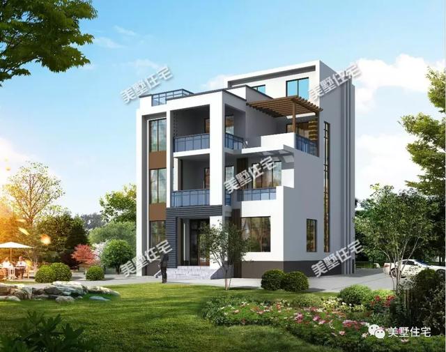 現(xiàn)代風(fēng)美墅設(shè)計圖，開間11米還帶堂屋和神臺，個性時尚又接地氣