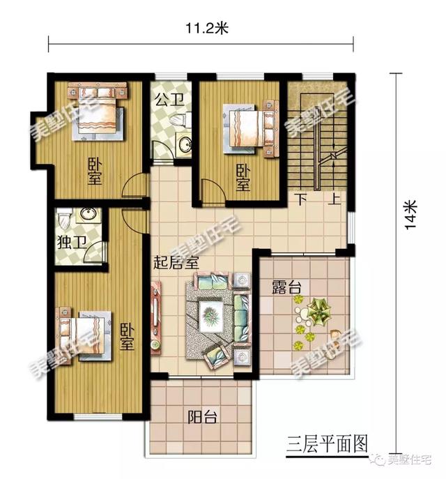 現(xiàn)代風(fēng)美墅設(shè)計圖，開間11米還帶堂屋和神臺，個性時尚又接地氣