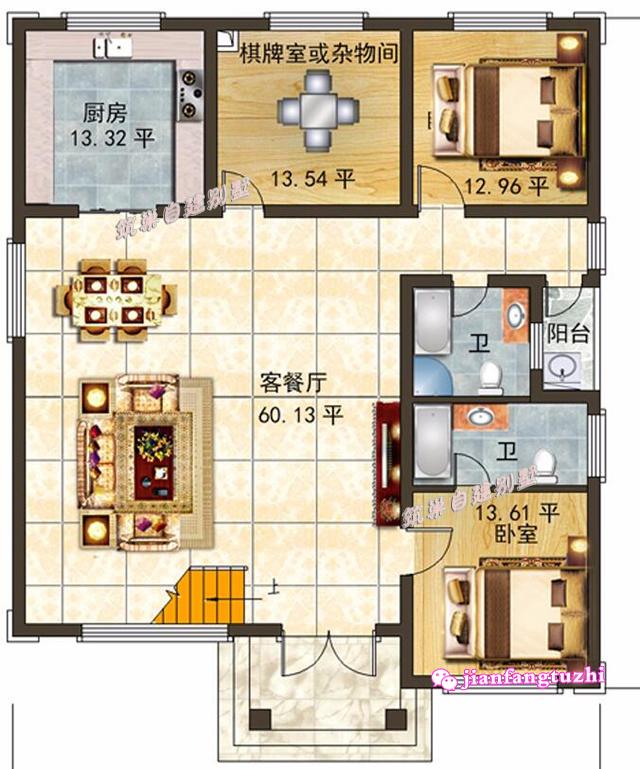 鄉村二層半自建房設計圖，全村最美別墅！