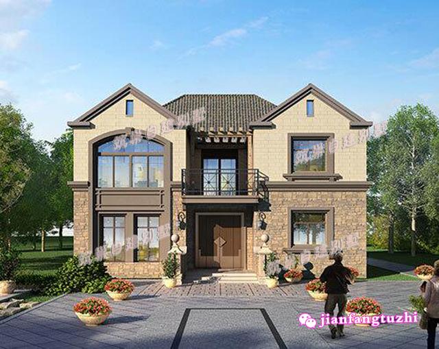 120平方米鄉村美式別墅設計鄉村二層小洋房設計圖施工圖