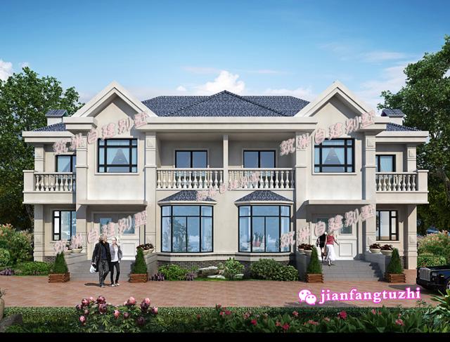 農村兄弟曬房，二層雙拼別墅設計圖，獨樂樂不如眾樂樂！