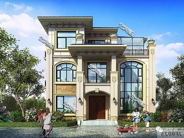 145㎡的3層別墅設計圖推薦，氣派又實用，建棟面子賺足了