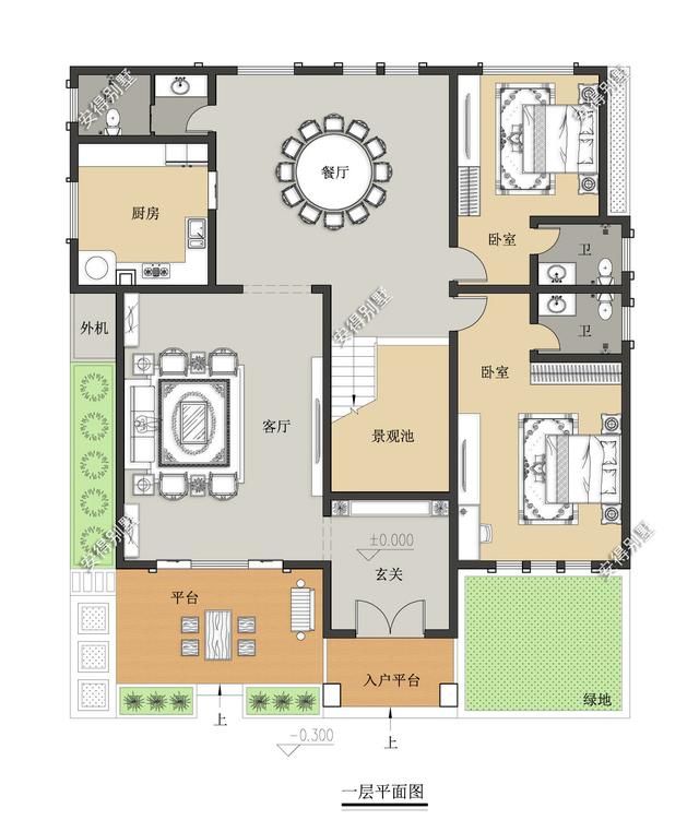 百看不厭的現(xiàn)代中式別墅設(shè)計(jì)圖，只怪沒早看到這套圖紙，平面一級(jí)棒！