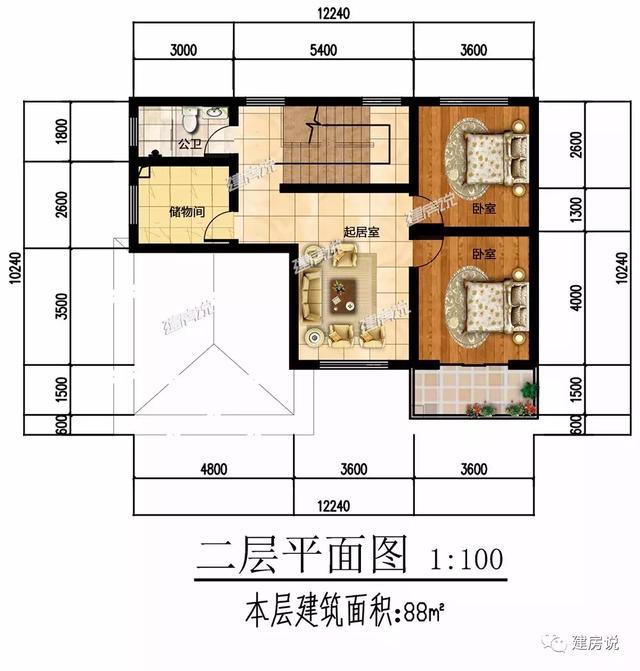 二層別墅設計圖，120㎡30萬可建，你說劃算不劃算？