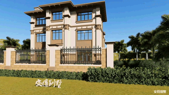 豪華3層歐式別墅設(shè)計(jì)圖，12x14室內(nèi)挑空大廳、超多臥室，驚艷全村