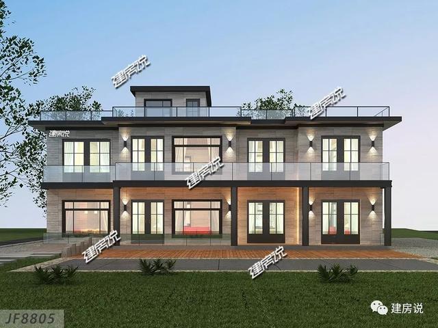 帶堂屋+大露臺的2層別墅設(shè)計圖，建棟人人羨慕又夸贊