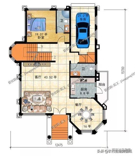 3款帶地下室農村別墅設計圖，第1款人人建得起，第3一看就是有身份的人