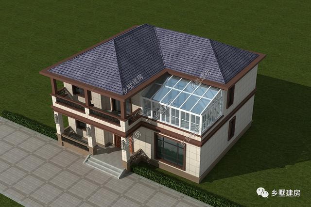 鄉村別墅設計圖，好看實用才是好用，帶有時尚陽光房，讓鄰居踏破門檻！