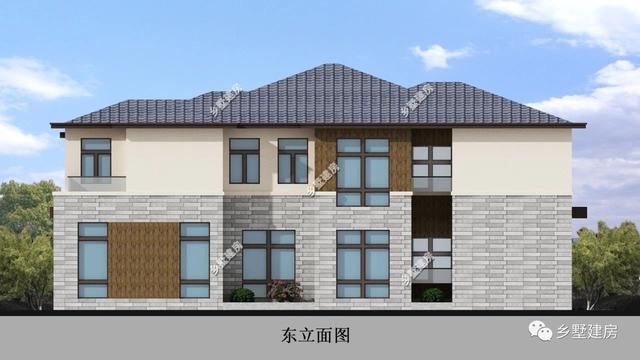 經濟實用的別墅設計圖推薦給你們，建筑線條鮮明，凹凸有致，穩重大氣