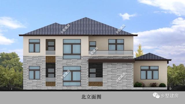 經濟實用的別墅設計圖推薦給你們，建筑線條鮮明，凹凸有致，穩重大氣