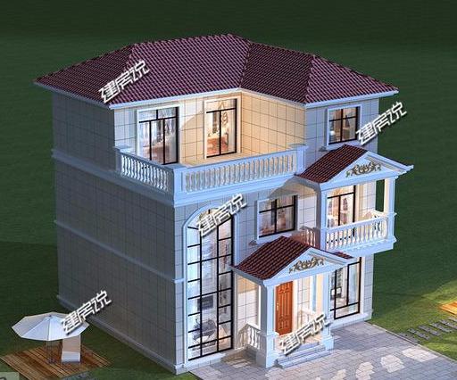 典型的歐式別墅設計圖，外觀精美，來大大的生活享受，采光和通風也是沒話說