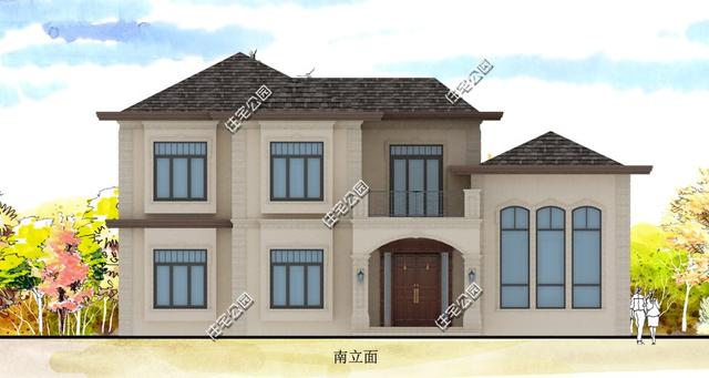 自建雙層歐式別墅，這款別墅設計圖設計真是絕了