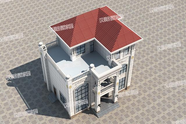 三層簡約農村別墅設計圖外觀實景素淡典雅，戶型大方功能實用