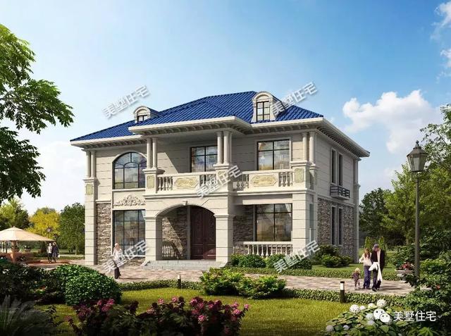 方正實用的二層小別墅設(shè)計圖，挑高客廳+中西雙廚，油然而生一種體面之感