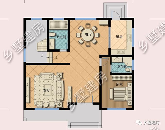 這棟簡歐風二層小別墅設計圖，別墅外立面色調純潔、簡約，造價只要24萬