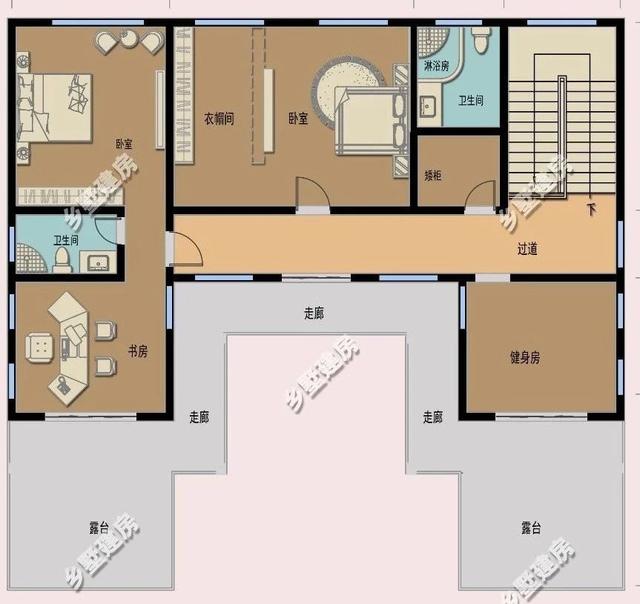 新中式四合院設計圖，卻有傳統的黛瓦白墻，真是讓人過目不忘的農村別墅