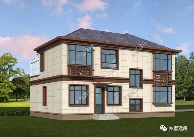 新中式二層別墅設計圖，4套房+陽光房，21萬輕松享受多彩農村生活！