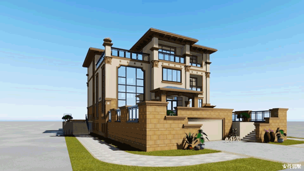 歐式別墅設計圖，這款解決了地勢高差問題的，好看實用簡直帥呆了！