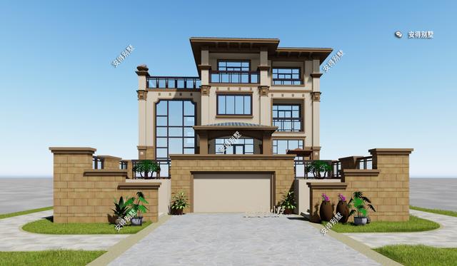 歐式別墅設計圖，這款解決了地勢高差問題的，好看實用簡直帥呆了！