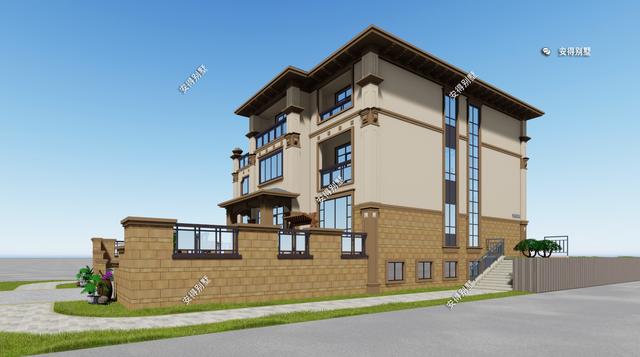 歐式別墅設計圖，這款解決了地勢高差問題的，好看實用簡直帥呆了！