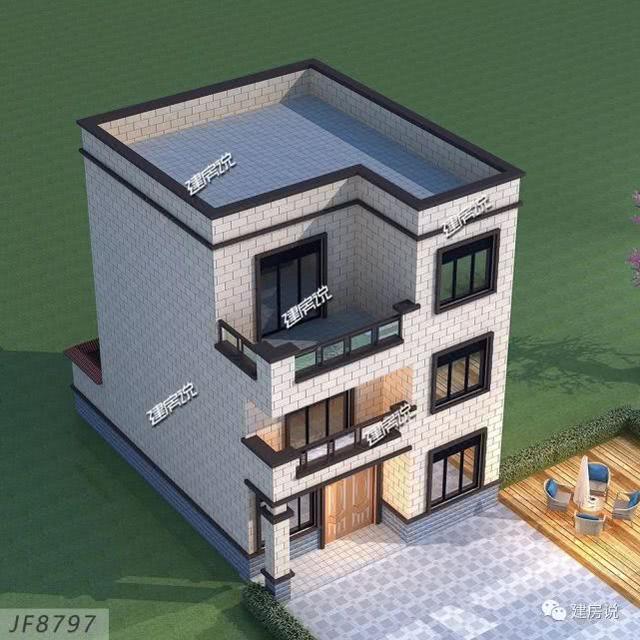 經典別墅設計圖，面寬僅8米，也能建實用好房，讓你風光返鄉