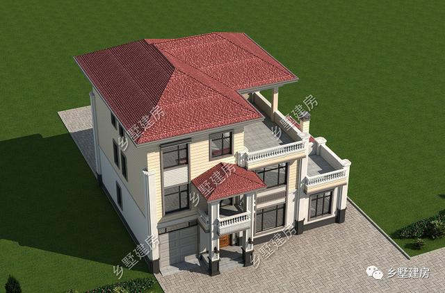 農村三層自建別墅設計圖，車庫+套房+雙露臺，從此開啟品質幸福生活！