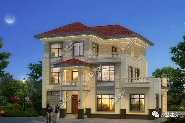 農村三層自建別墅設計圖，車庫+套房+雙露臺，從此開啟品質幸福生活！