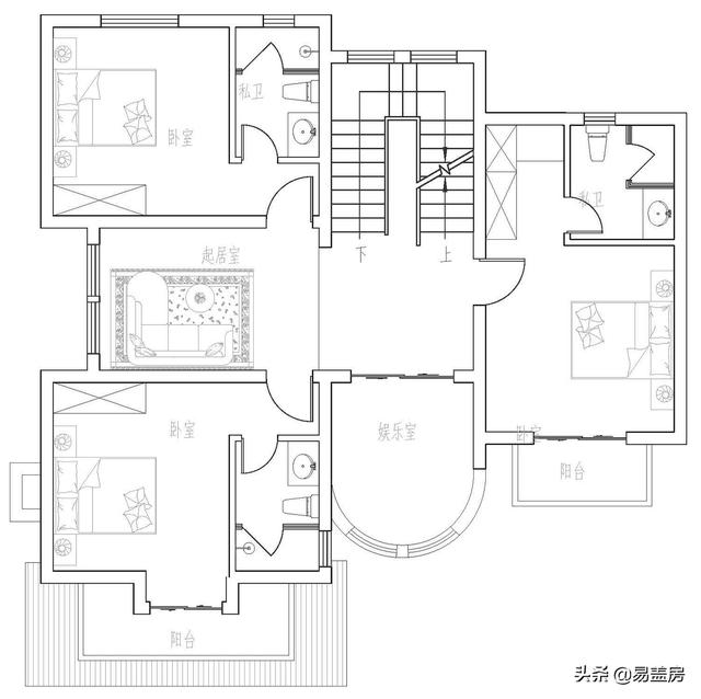 52萬浙江歐式別墅設(shè)計圖，空間通透，自住同時也能出租，農(nóng)村建一棟真合適